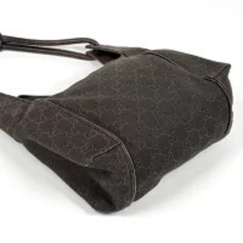 Gucci leather bag canvas Shoulder hobo brown GG
